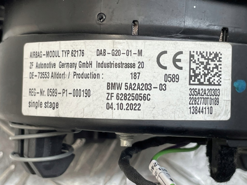 фото №10, Bmw оригинальный номер 5a2a203 3' g20 g21 g26 подушка воздушная водителя подушка безопасности
