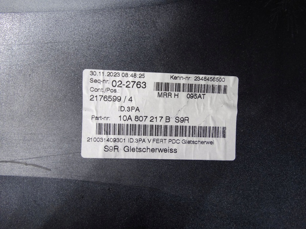 фото №11, Vw id.3 lift 22- бампер передний 10a807217b оригинальный