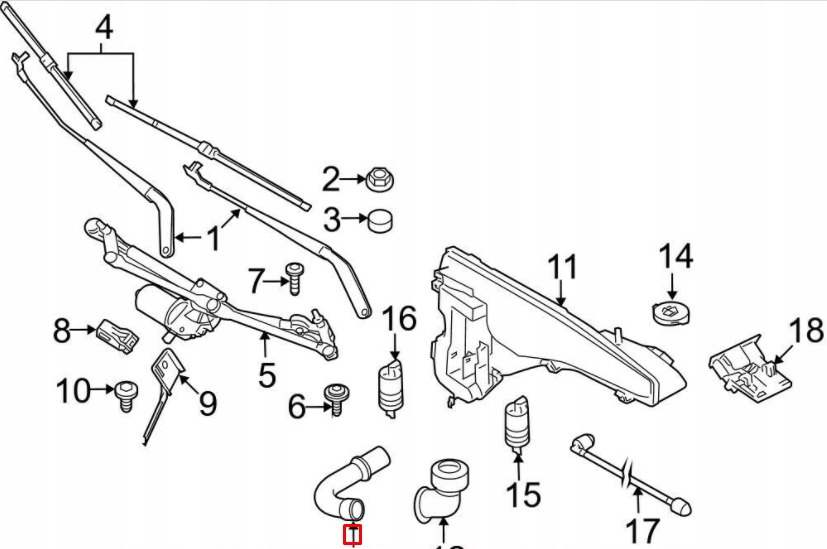 Купити Bmw x5 f15 бак рідина do омивача скло передньої труба 61667377164