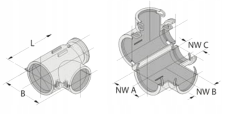 Тройник do peszla e-connectors 49217130 Оригінал