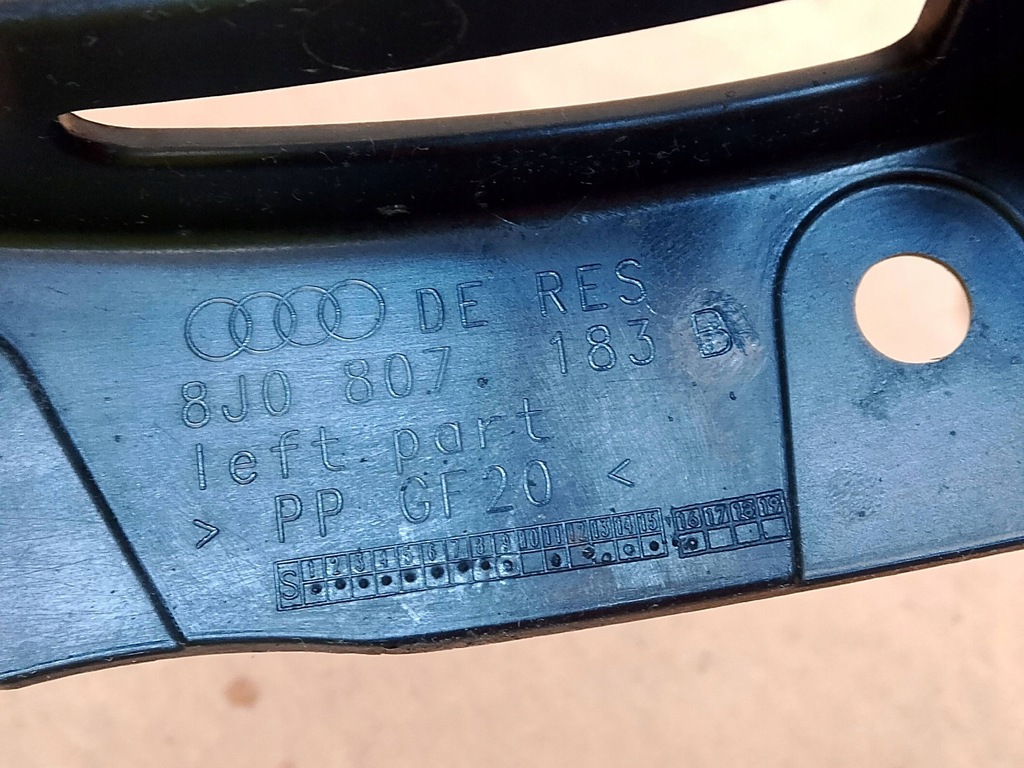 фото №9, Направляющая кронштейн кронштейн бампера левый перед audi tt 8j 09-14 8j0807184b