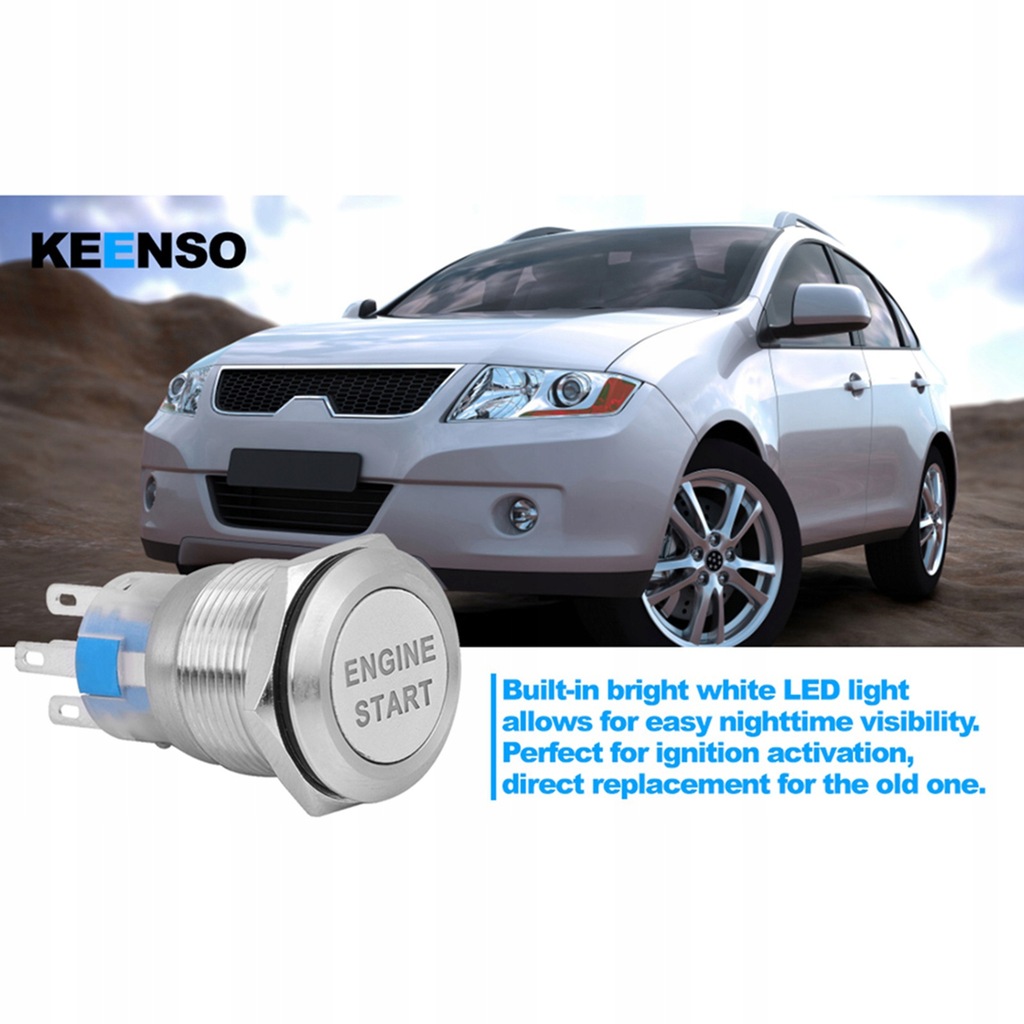 фото №10, Накладка кнопка запуск стоп серебристый универсальные