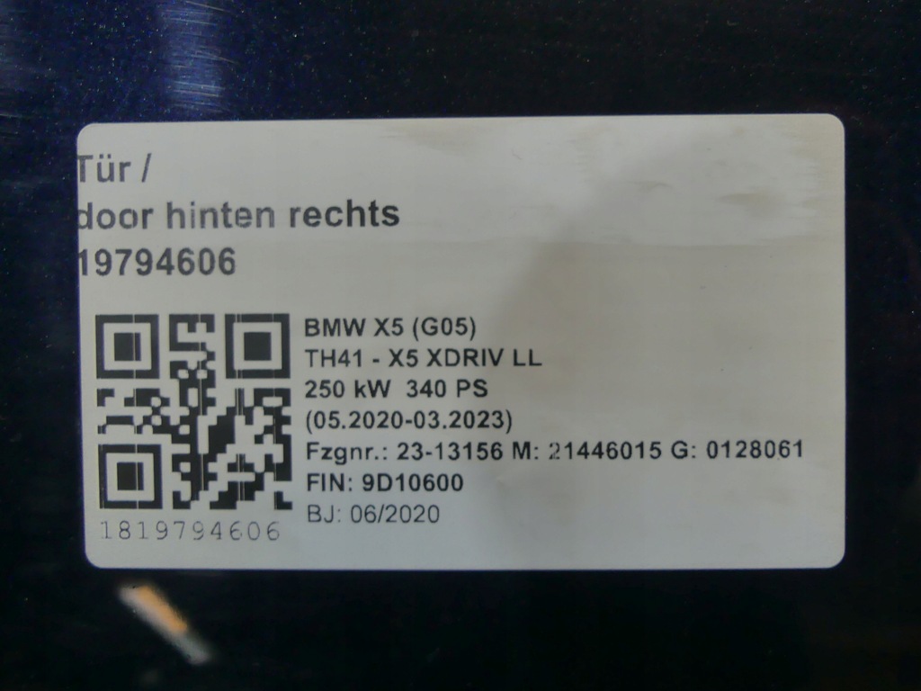 фото №8, Bmw x5 g05 f95 двері задня задні праве carbonschwarz 416