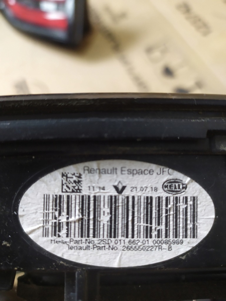 фото №5, Лампа левая w крышка espace v