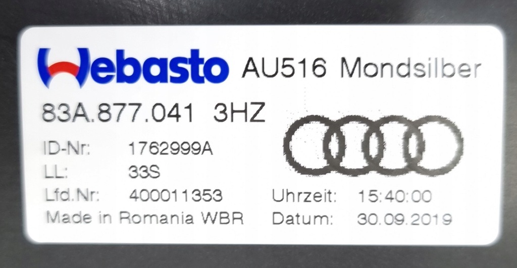 фото №13, Панорама люк audi q3 83a q8 83a877041 3hz