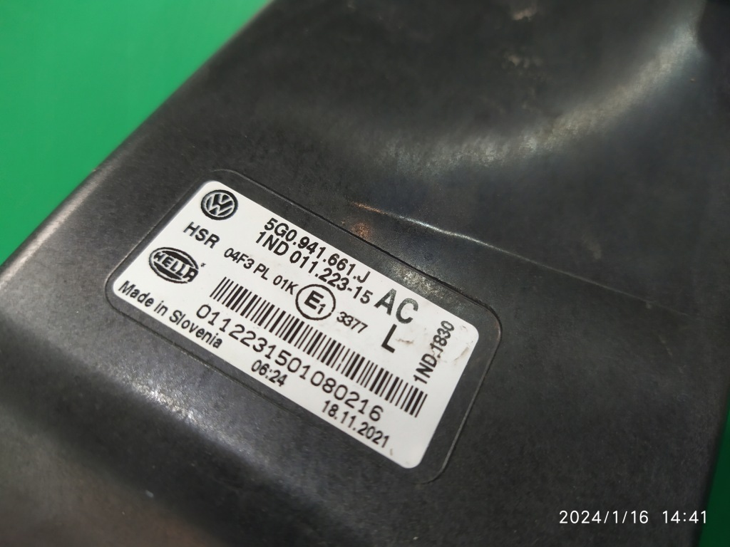 фото №11, Противотуманная фара левый 5g0941661 vw golf vii 2012-2016 oryg