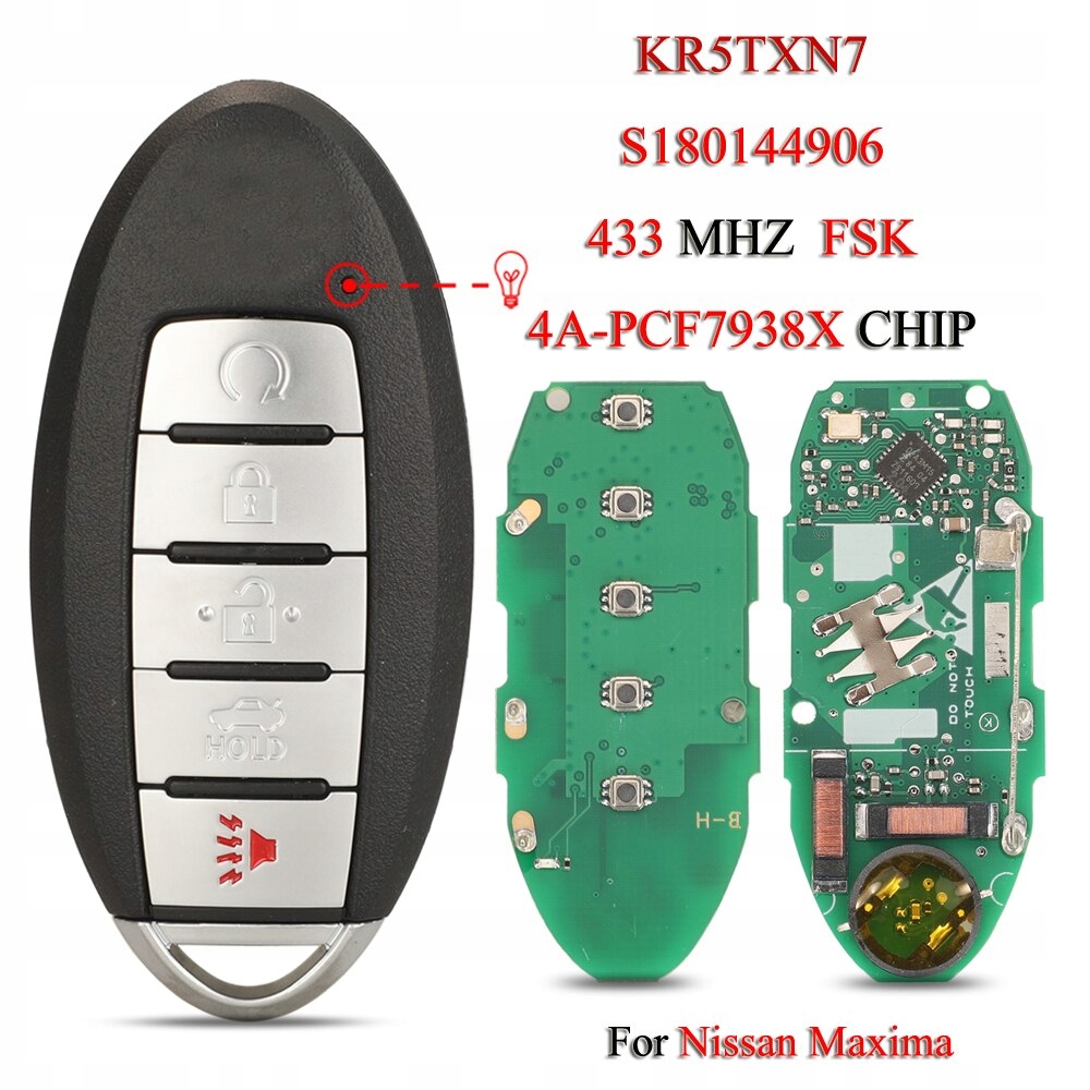 фото №1, Dla nissan maxima 2019 + fsk 433mhz 4a pcf7938x ch