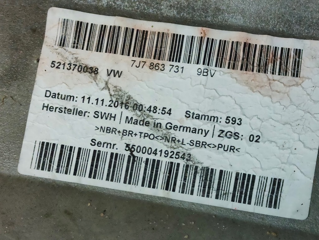 фото №5, Мат коврик обшивка задняя vw t5 t6 doka 7j7863731