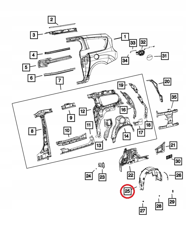 фото №2, Chrysler pacifica подкрылок задняя правое левая 17 - 20