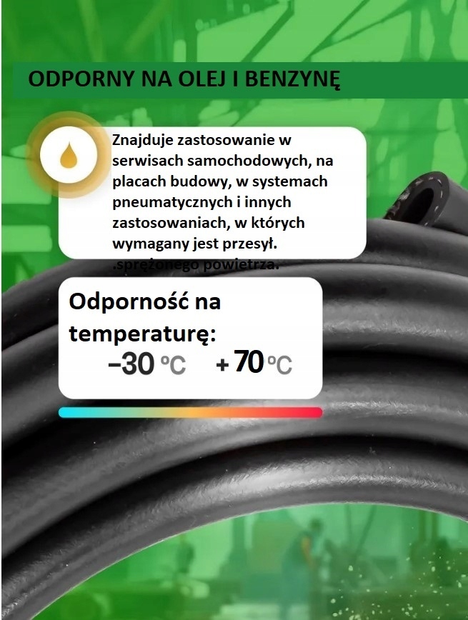 Пабтрубок  do компрессор шланг резиновый пневматический olejoodporny 10x16,5mm 10-m Цена