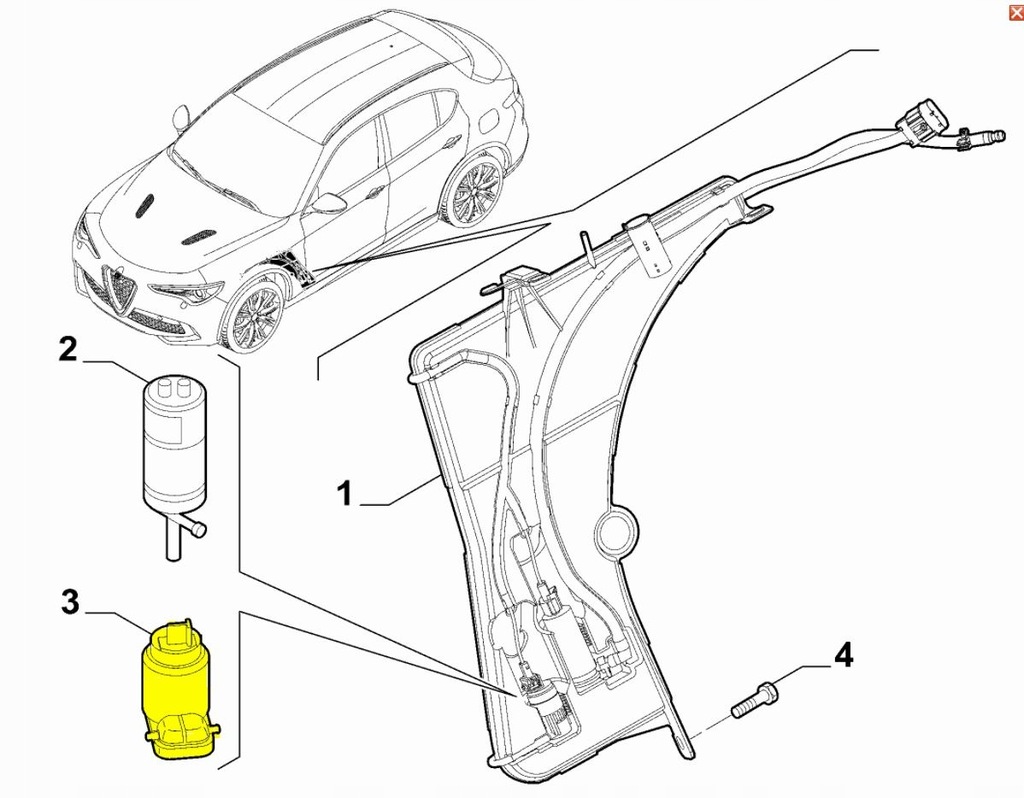 фото №1, Помпа распылителя окон alfa romeo stelvio