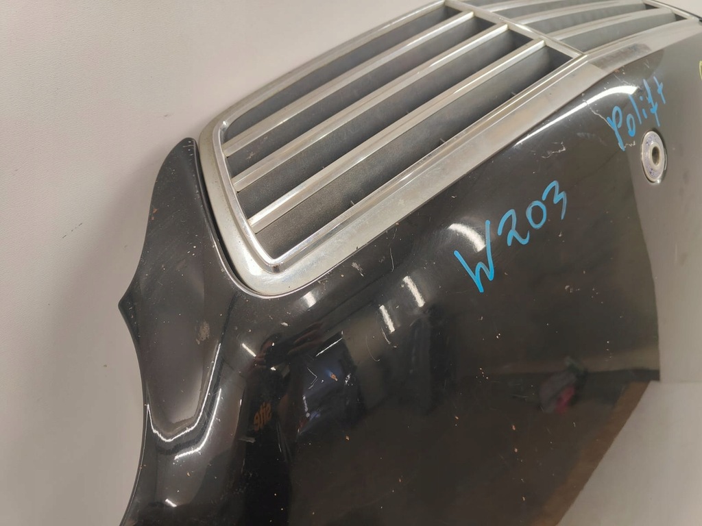 фото №6, Mercedes w203 c klasa 00-07 капот кришка двигуна відколювання решітка радіатора петлі