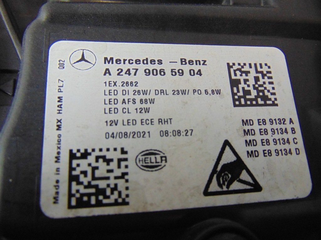 фото №16, Лампа ліва перед mercedes glb 247 a2479065904 europa