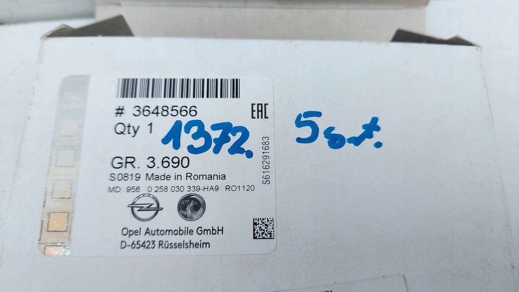 фото №5, Opel grandland rifter 1.2 thp датчик лямбда-зонд nowa оригинальный номер 1372