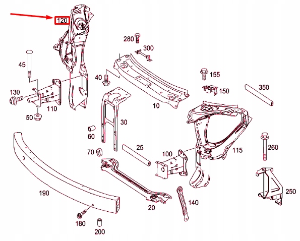 фото №9, Mb ml w164 рама кронштейн фара передній правого a1646200491