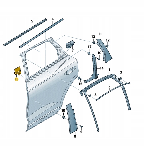 фото №1, Прокладка samoprzylepna стекло задняя audi q3 правая