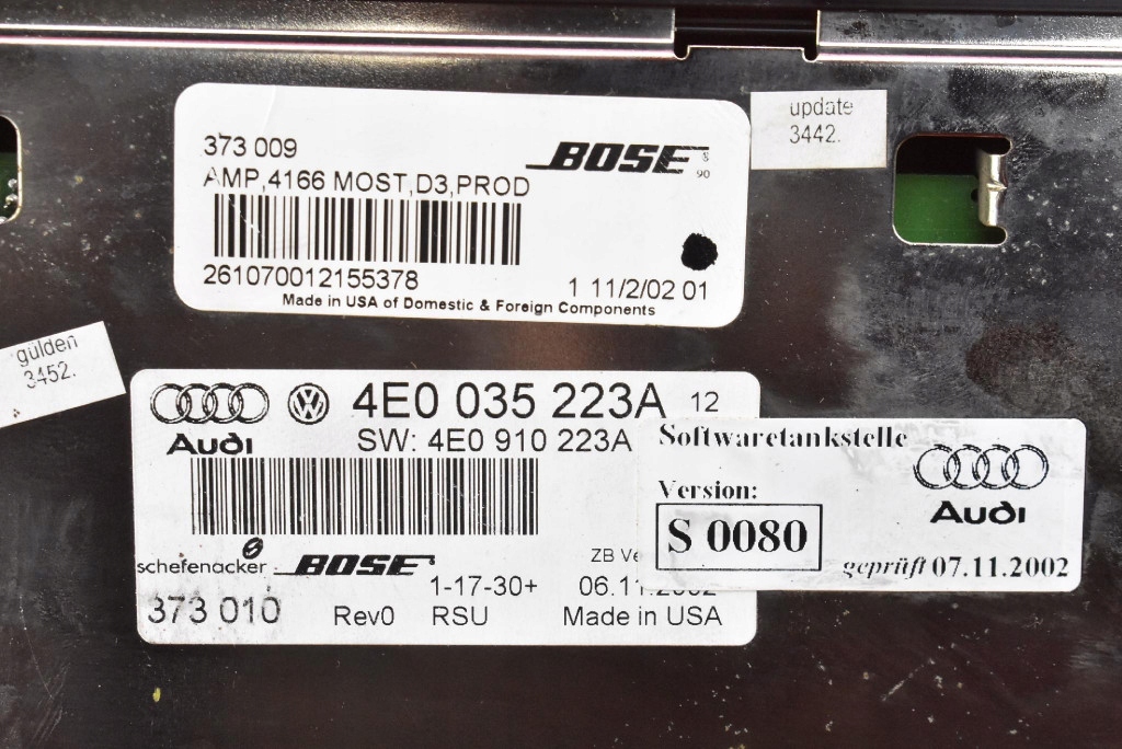 фото №7, Підсилювач аудіо bose 4e0035223a audi a8 d3 02-05