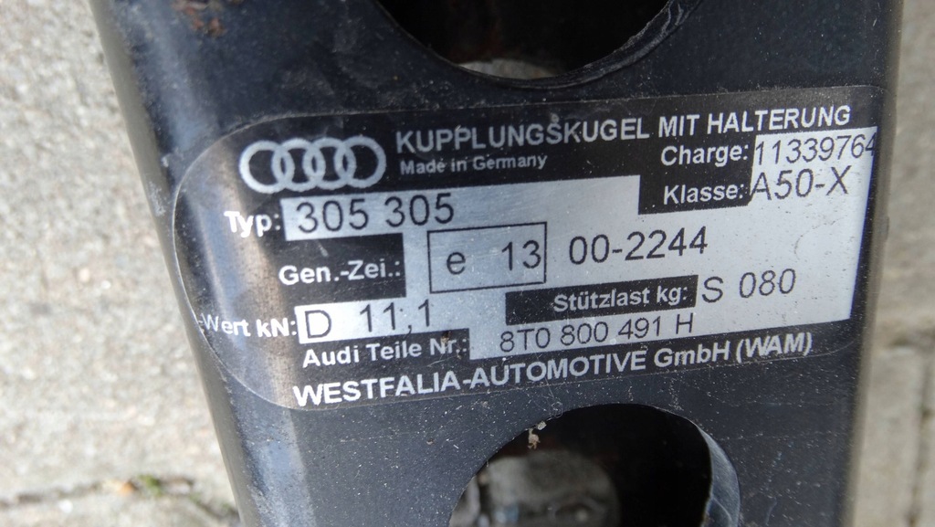 фото №6, Hak буксировочный 8t0800491h audi a5