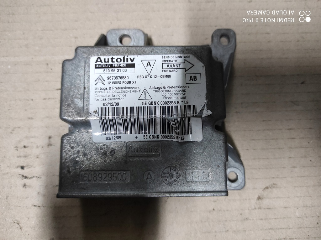 фото №1, Citroen c5 iii модуль датчик подушок подушка безпеки