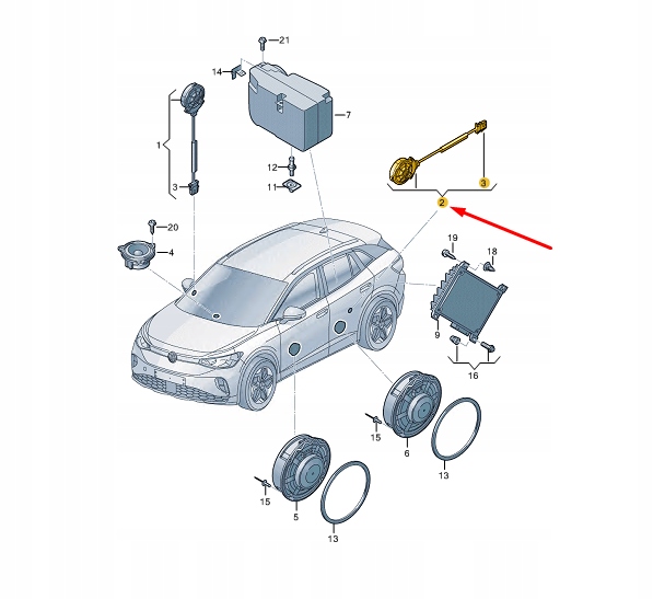 фото №2, Skoda enyaq iv rear treble speaker 6c0035411a