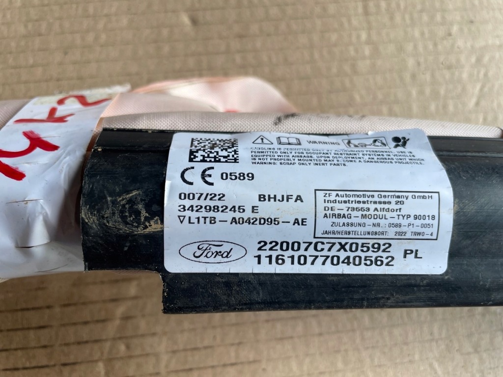 фото №6, Ford puma mk2 шторка безопасности воздушная air bag l1tb-a042d94-ae l1tb-a042d95-ae
