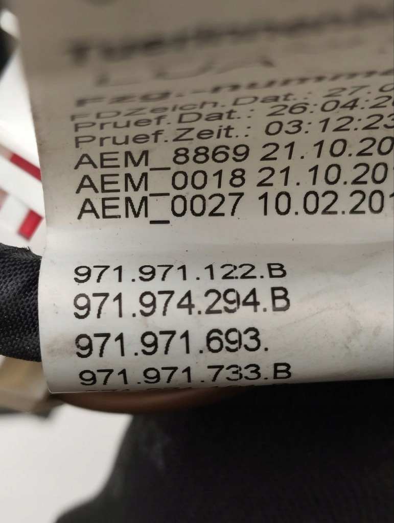 фото №9, Кабели салона porsche panamera 2018 дверь 971971122b