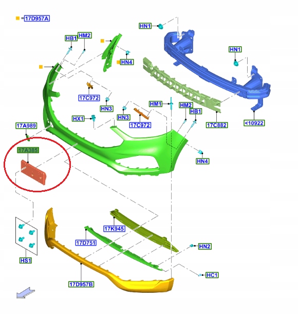 фото №13, Кронштейн номерного знака регистрационный перед edge 2018- 2601776 _ kt4b-17n388-ja5yz9