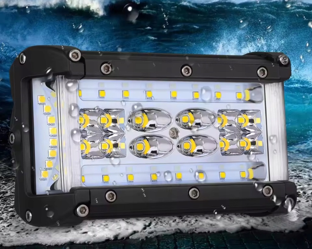 фото №4, Лампа рабочая противотуманная фара dalekosiężna прожектор 12v 24v 44x led cree 210w 14cm