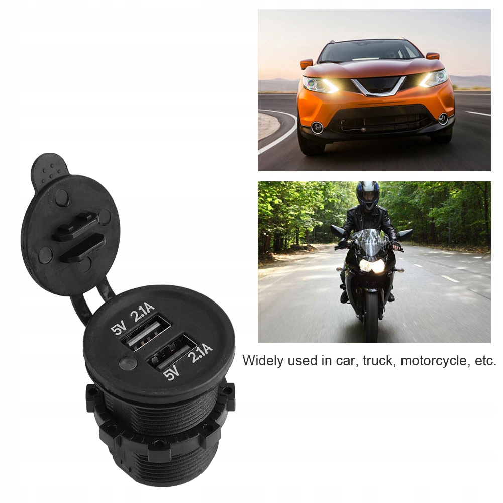 фото №6, 5v 2.1a двойной зарядное устройство usb адаптер do прикуривателя автомобильный żeńskie