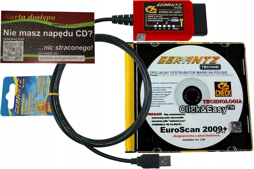 Купити Універсальний модуль diagnostyki euroscan 2009+ автомобіля 1996-2022 obd2/can