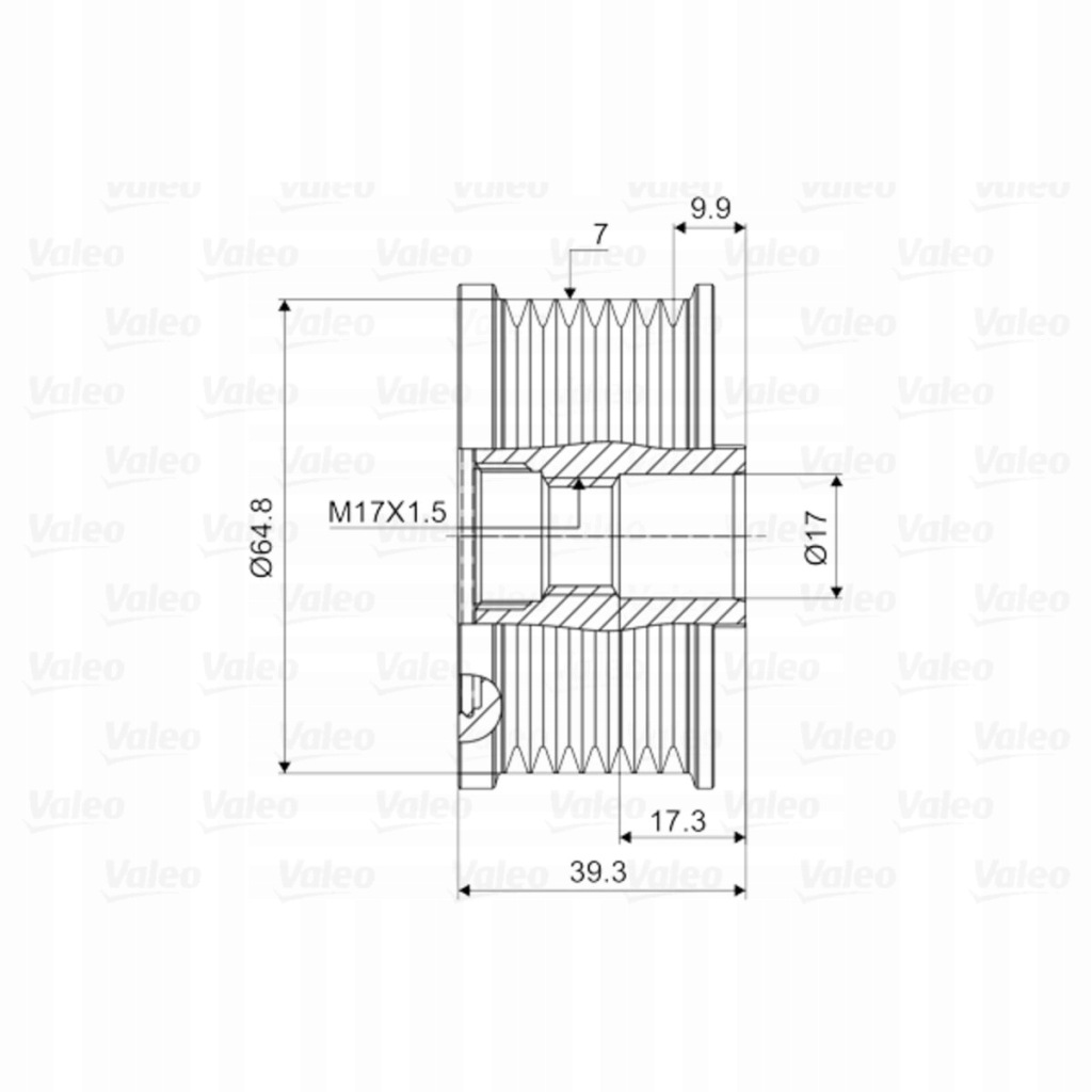 Valeo шкив генератора nissan navara 2,5 dci 05- Доставка