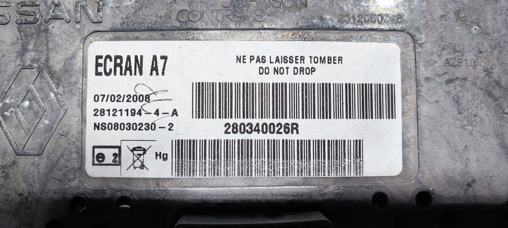 фото №4, Дисплей екран монітор renault laguna iii 280340026r