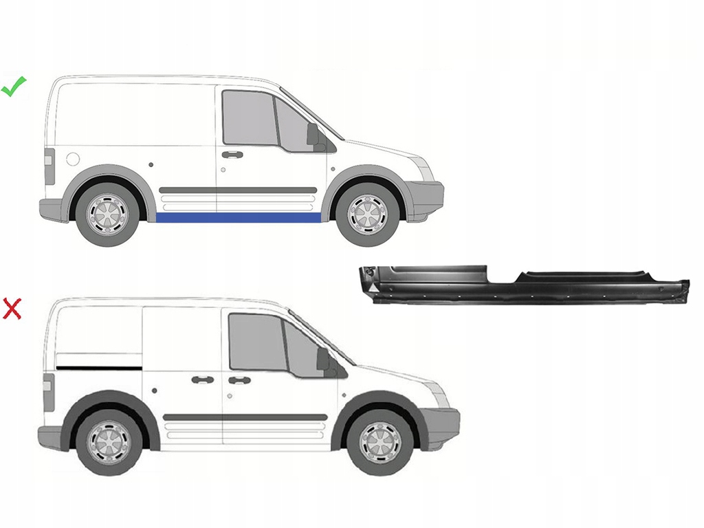 фото №1, Ford transit tourneo connect 2002-2013 поріг ремкомплект права 2t14v10130aa