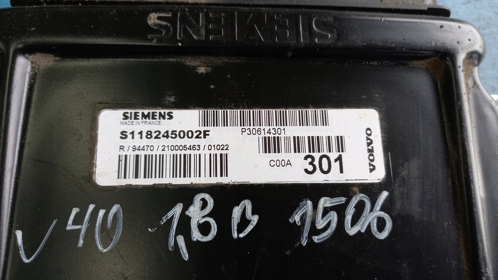 фото №4, Бортовий комп'ютер двигуна volvo v40 1.8b 01r s008245002f