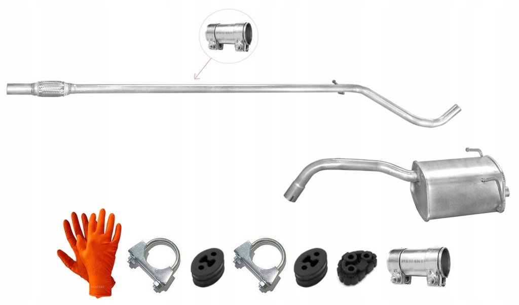 фото №1, Fiat panda ii 1.1 1.2 03-12 труба + гаситель конечный