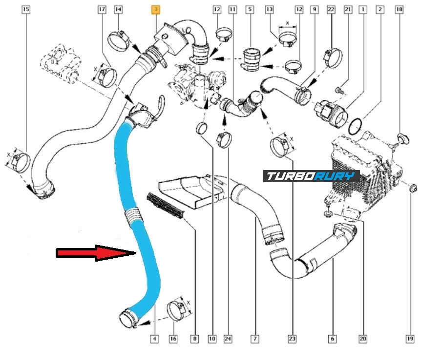 фото №5, Шланг труба turbo інтеркулер renault grand scenic ii 1.5 dci 8200208708