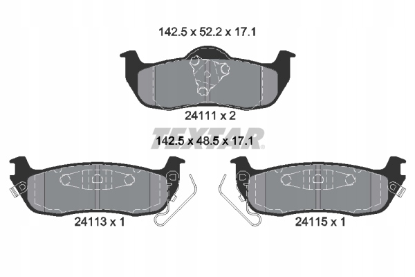 фото №1, Textar 2411102 тормозные колодки тормозные