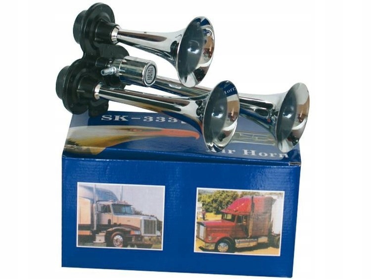 фото №1, Сигнал клаксон сирена 3 сигнальные трубы potrójny