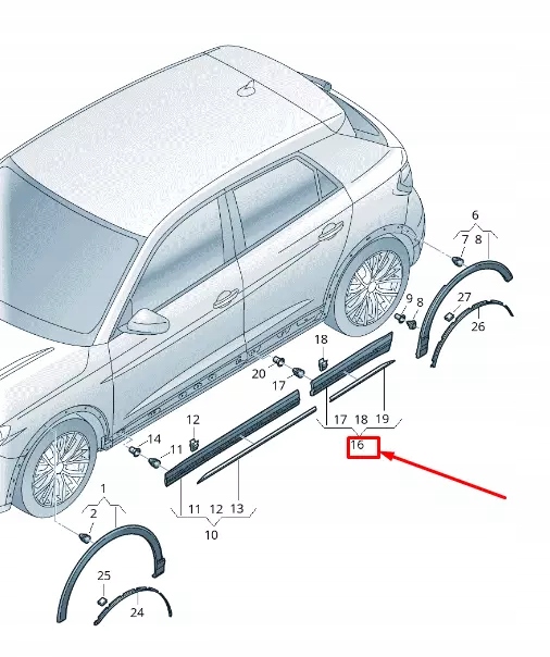 фото №1, Audi q3 f3 rear правый door cover 83a8539704w3