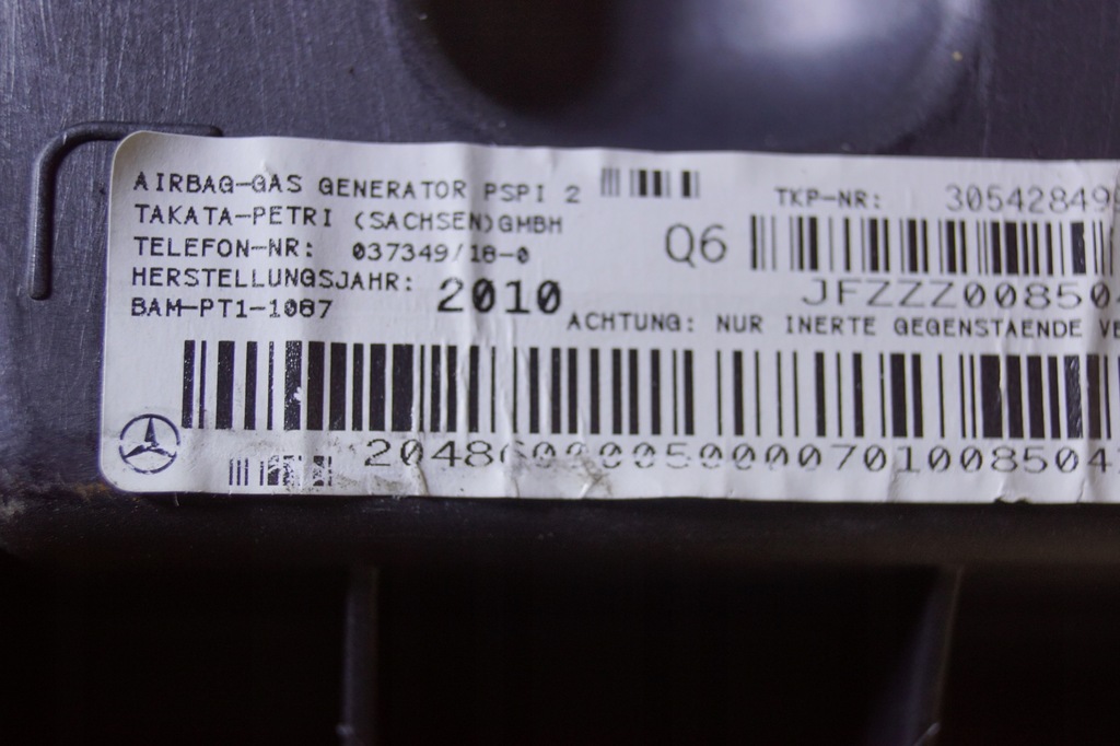 фото №9, Подушка подушка безопасности пассажира mercedes w204 2048600005