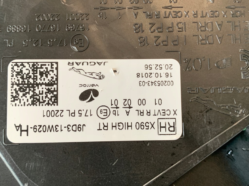 фото №8, Лампа правая jaguar i pace комплектная