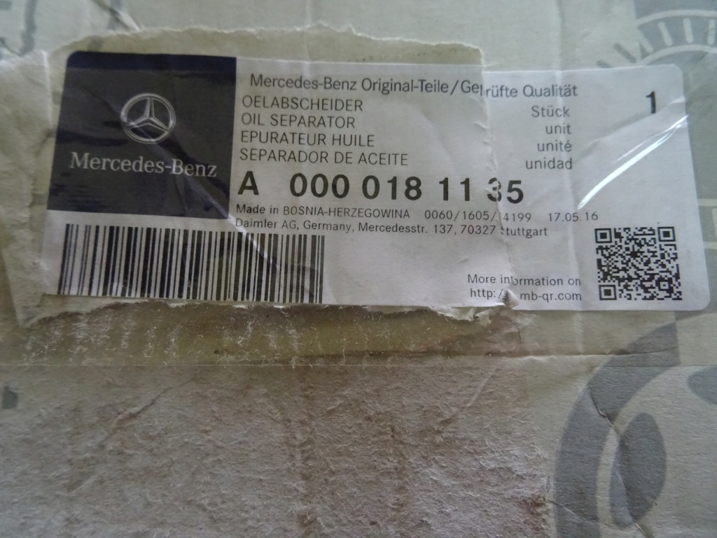 Вентиляція картера сепаратор оливи mercedes a0000181135 oem Київ