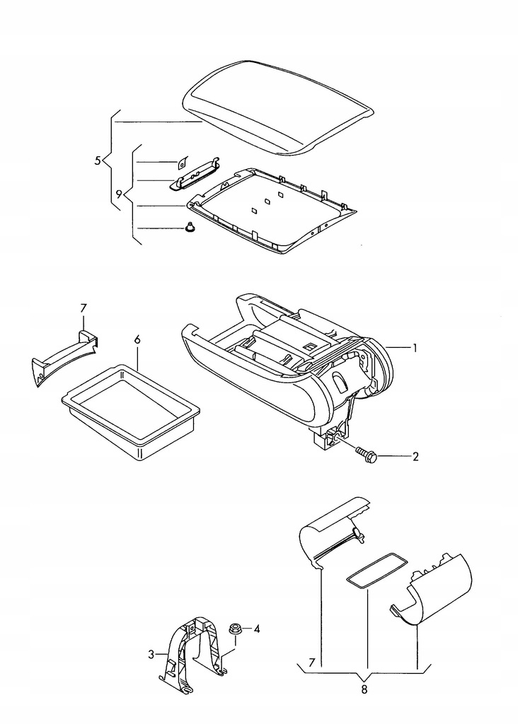 фото №7, Кронштейн подлокотник 4f0864283 audi a6 s6 rs6 c6