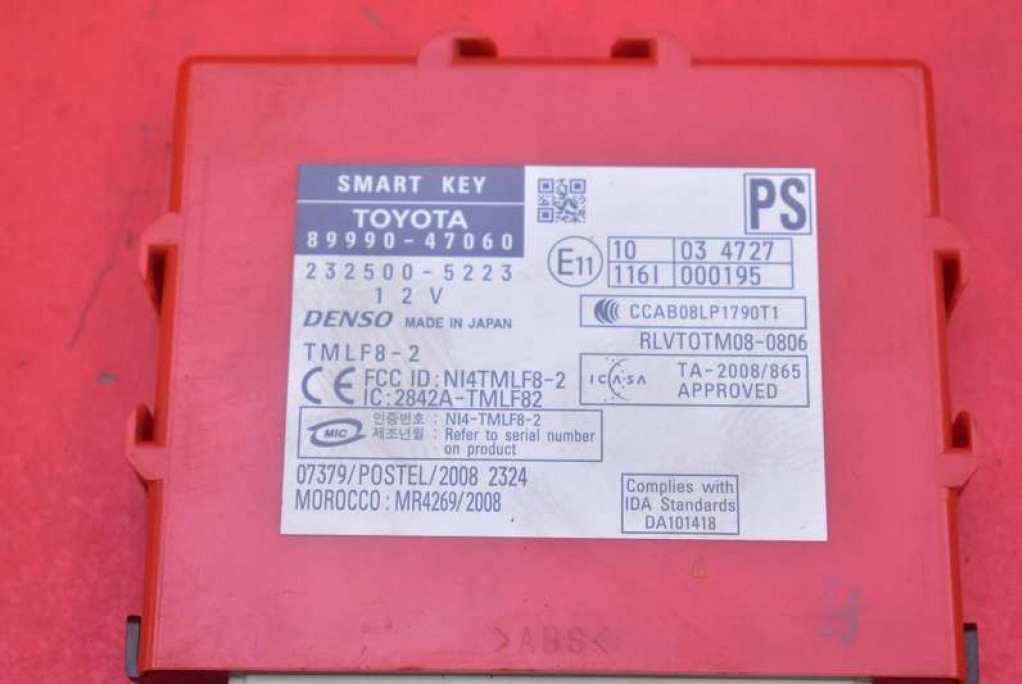 фото №7, Блок керування модуль smart key 89990-47060 toyota prius iii xw30 1.8 hybrid 99km