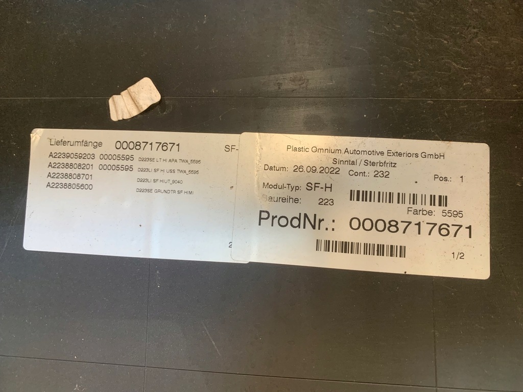 фото №12, Mercedes s klasa w223 amg бампер задняя задний pdc a2239059203