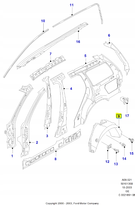 фото №7, Підкрилок правий задня ford mondeo 2000-2007 ge оригінальний номер 1136556