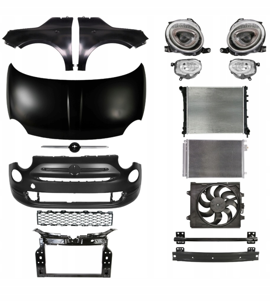 Купити Fiat 500 15- бампер pas капот крила набір частини