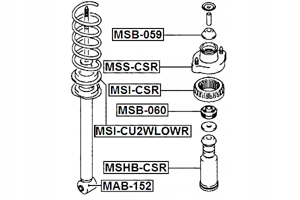 фото №3, Втулка заднего амортизатора mitsubishi lancer lancer cedia cs ct