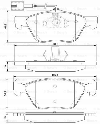 фото №12, Гальмівні колодки гальмівні osi перед bosch alfa romeo 166 lancia kappa