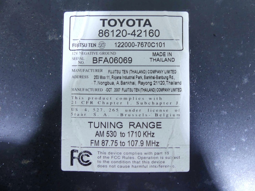 фото №5, Радио заводской toyota rav4 iii 86120-42160 радиопроигрыватель